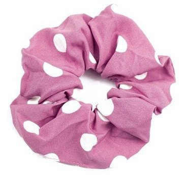 GUMKA do włosów frotka SCRUNCHIES kropki RÓŻOWA