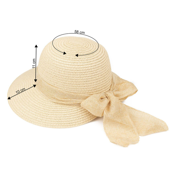 KAPELUSZ DAMSKI Alessio słomkowy boho lato plaża słomiany KOKARDA