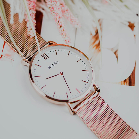 Zegarek SKMEI 1181 bransoleta MESH rose gold