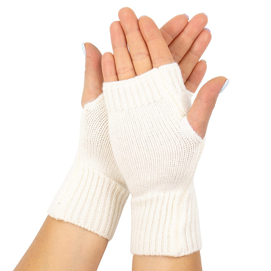 RĘKAWICZKI CIEPŁE bez palców warkocz elastyczne MITENKI krótkie damskie