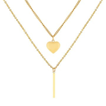 Naszyjnik STAL SZLACHETNA POZŁACANA blaszka długi