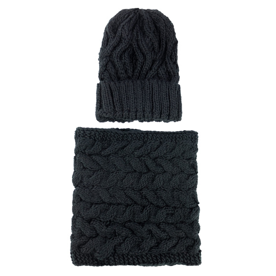 Alessio KOMPLET DAMSKI CZAPKA + KOMIN zimowy CIEPŁY