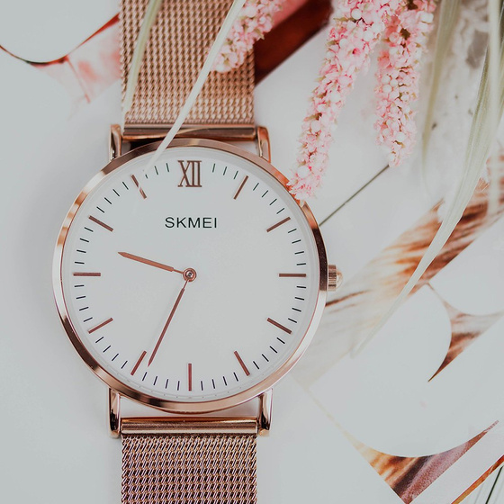 Zegarek SKMEI 1181 bransoleta MESH rose gold