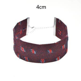 Choker materiał bordowy