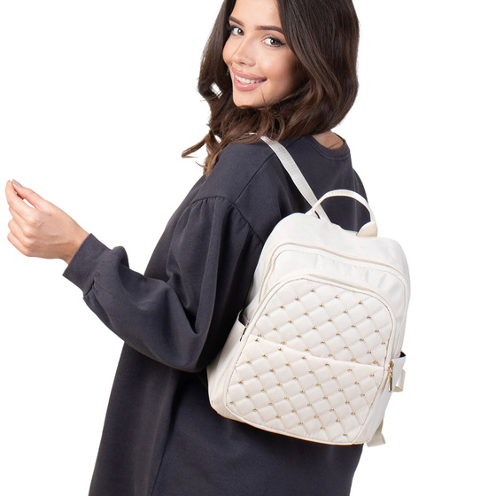 Alessio PLECAK damski POJEMNY miejski szkolny PIKOWANY torba QUILTED