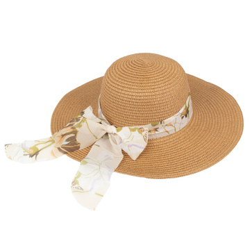 KAPELUSZ plażowy Alessio DAMSKI SŁOMKOWY kokarda letni SŁOMIANY DUŻE RONDO