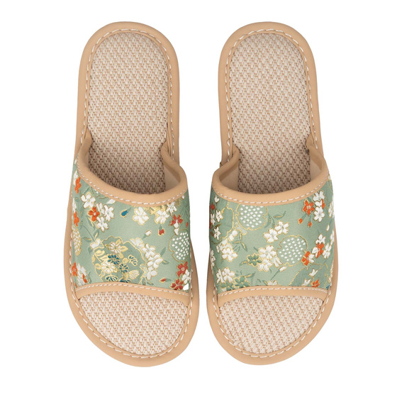 KAPCIE damskie Alessio domowe KWIATY Lekkie Miękkie FOLK r. 38-39