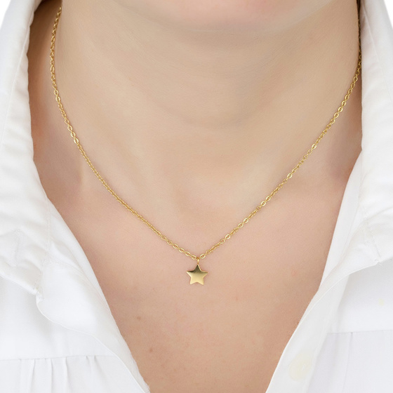 Naszyjnik gwiazdka STAL SZLACHETNA POZŁACANA