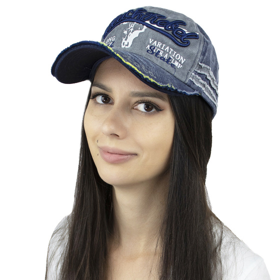 Kaszkietówka CZAPKA Z DASZKIEM jeansowa VINTAGE damska męska
