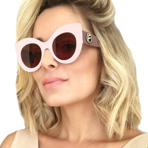 OKULARY przeciwsłoneczne DAMSKIE kocie oko RÓŻOWE