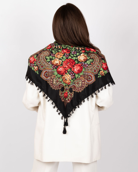 CHUSTA Ludowa Alessio GÓRALSKA Folk KWIATY DUŻA