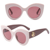 OKULARY przeciwsłoneczne DAMSKIE kocie oko RÓŻOWE