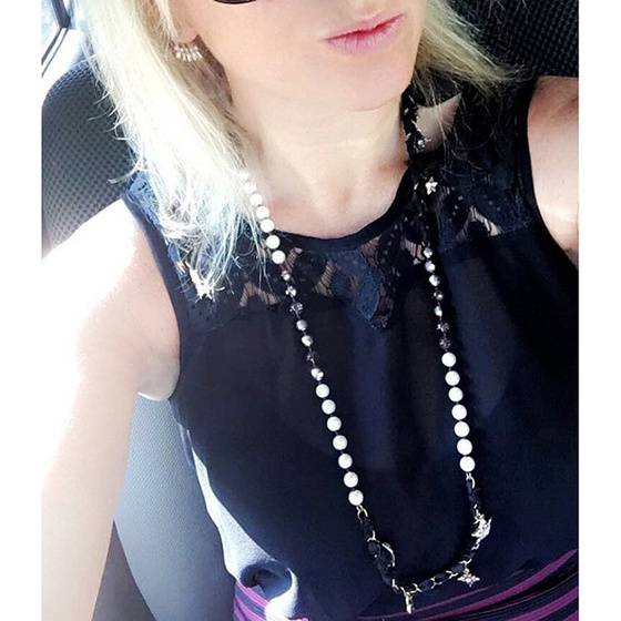 Naszyjnik perełki i gwiazdy