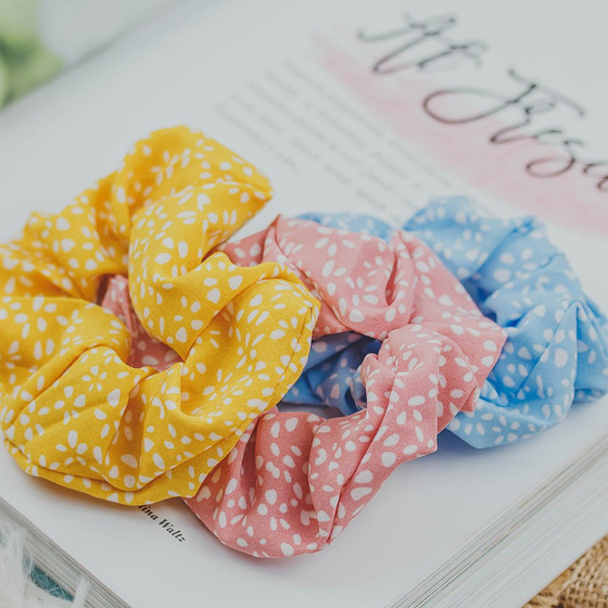 GUMKA DO WŁOSÓW scrunchie RÓŻOWA kropki FROTKA