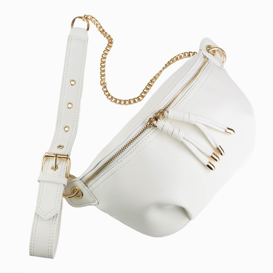 NERKA SASZETKA TOREBKA damska na RAMIĘ POJEMNA CROSSBODY ZŁOTY ŁAŃCUCH