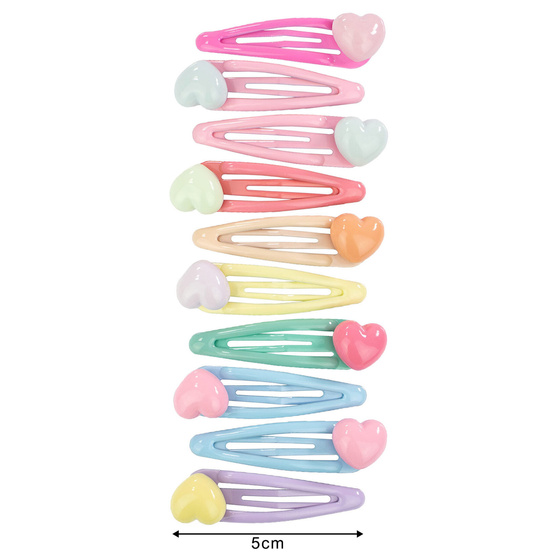 SPINKI DO WŁOSÓW ZESTAW spinek dla dziewczynki PYKI SERDUSZKA 10 SZTUK