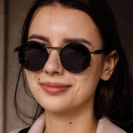 OKULARY przeciwsłoneczne RETRO lenonki OKRĄGŁE POLARYZACJA damskie męskie
