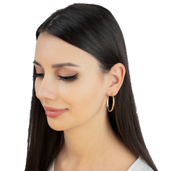 Kolczyki damskie STAL SZLACHETNA POZŁACANA koła