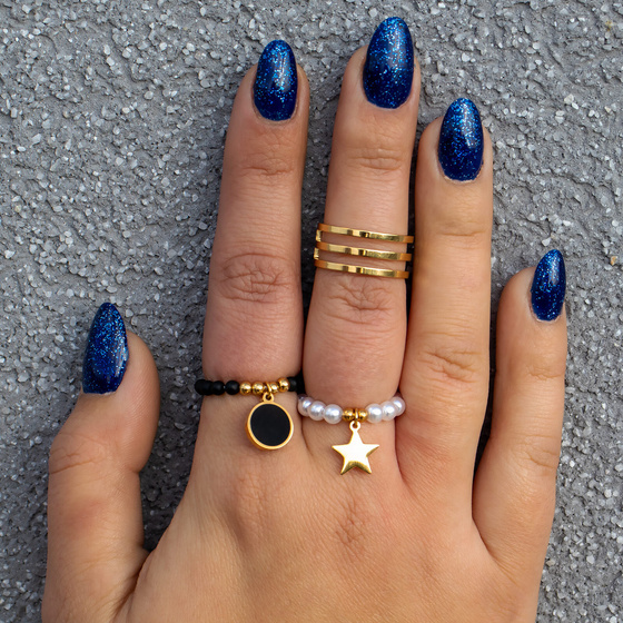 Pierścionek regulowany STAL SZLACHETNA POZŁACANA