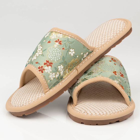 KAPCIE damskie Alessio domowe KWIATY Lekkie Miękkie FOLK r. 36-37