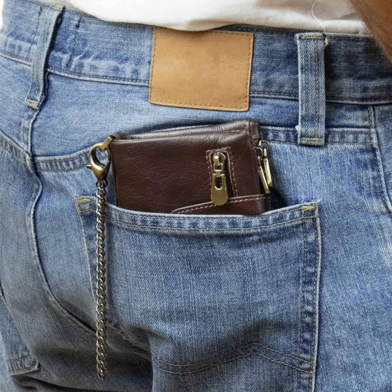 Alessio PORTFEL MĘSKI SKÓRA NATURALNA Block Kart RFID Pudełko PREZENTOWE