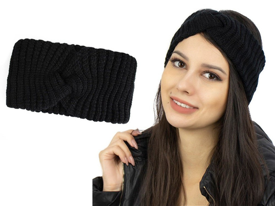 OPASKA DO WŁOSÓW na uszy GRUBA na głowę ciepła zimowa SZEROKA węzeł