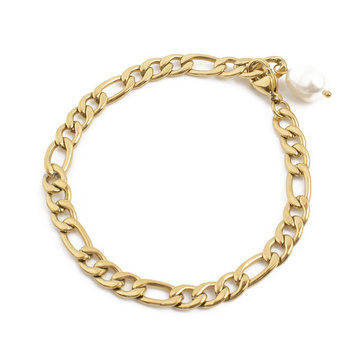 Bransoletka STAL SZLACHETNA POZŁACANA na nogę