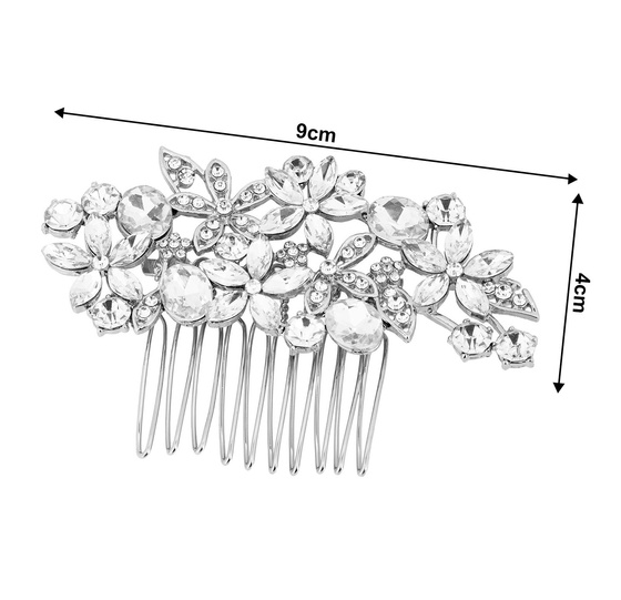 OZDOBA DO WŁOSÓW srebrna ŚLUBNA cyrkonie GRZEBYK