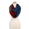 SZAL damski KOLOROWY niebieski czerwony W PASKI