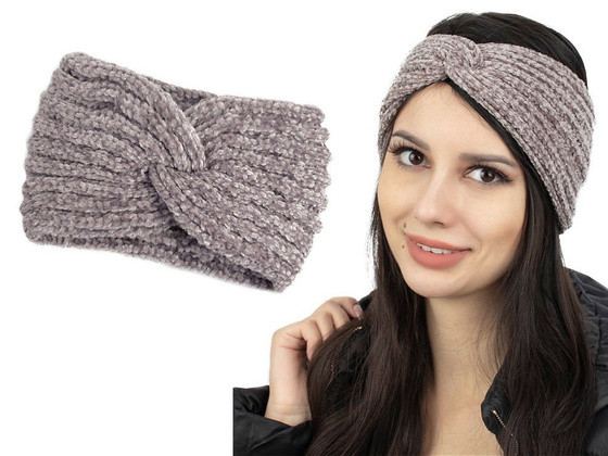 OPASKA DO WŁOSÓW damska na głowę ZIMOWA CIEPŁA turban WĘZEŁ