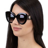 OKULARY przeciwsłoneczne DAMSKIE kocie oko CZARNE