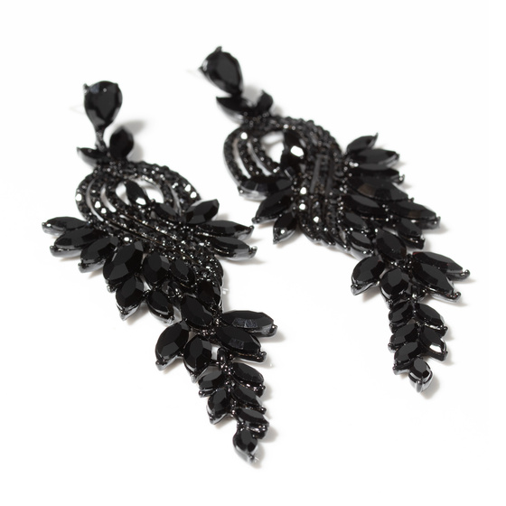 KOLCZYKI eleganckie CYRKONIE WISZĄCE długie kryształki