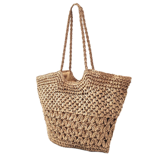 TORBA damska DUŻA SŁOMIANA pleciona plażowa KOSZYK shopper na lato