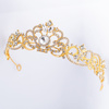 DIADEM ŚLUBNY KORONA kryształy ZŁOTA tiara ŚLUB