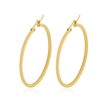 Kolczyki KOŁA kółka STAL SZLACHETNA POZŁACANA