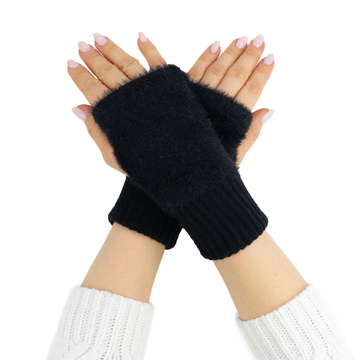 RĘKAWICZKI CIEPŁE DAMSKIE bez palców pluszowe ZIMOWE MITENKI