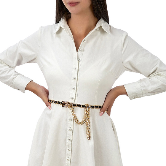 PASEK damski ŁAŃCUCH do sukienki wąski OZDOBNY