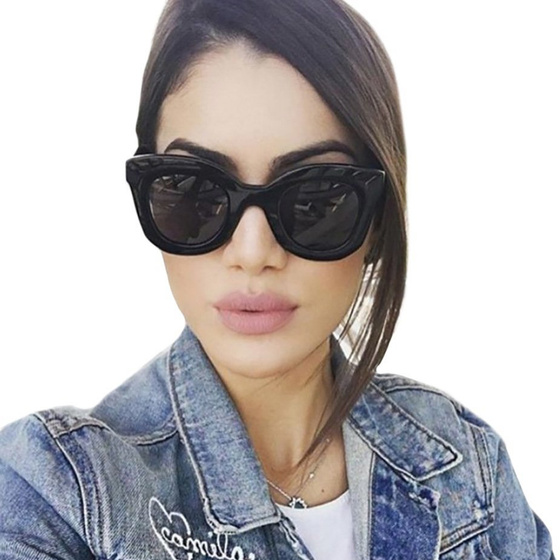 OKULARY damskie KOCIE OKO przeciwsłoneczne CZARNE