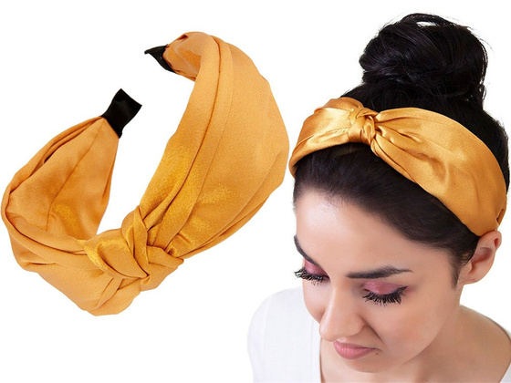 OPASKA z małym węzłem ŻÓŁTA szeroka RETRO