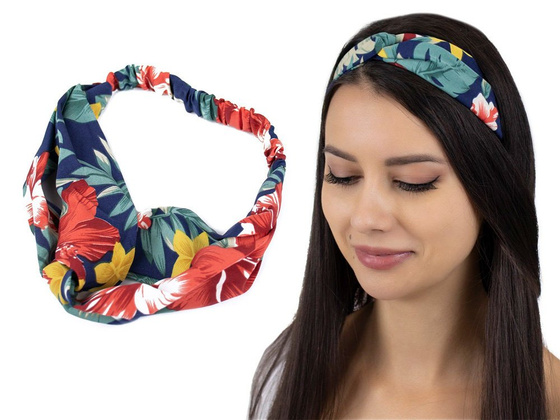 OPASKA DO WŁOSÓW kwiaty NA GUMCE bandamka TURBAN na głowę