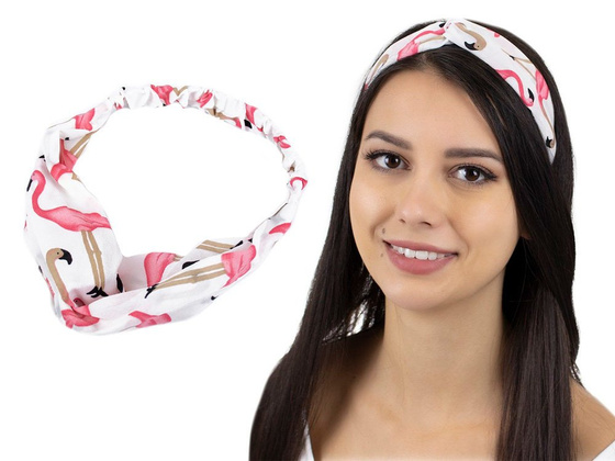 OPASKA DO WŁOSÓW biała NA GUMCE flaming TURBAN