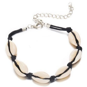 Bransoletka MUSZELKI rzemyk srebrna SEASHELL