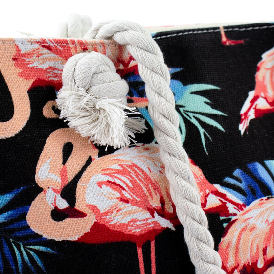 TOREBKA DAMSKA na ramię TORBA duża BOHO PLAŻOWA shopper pojemna FLAMINGI