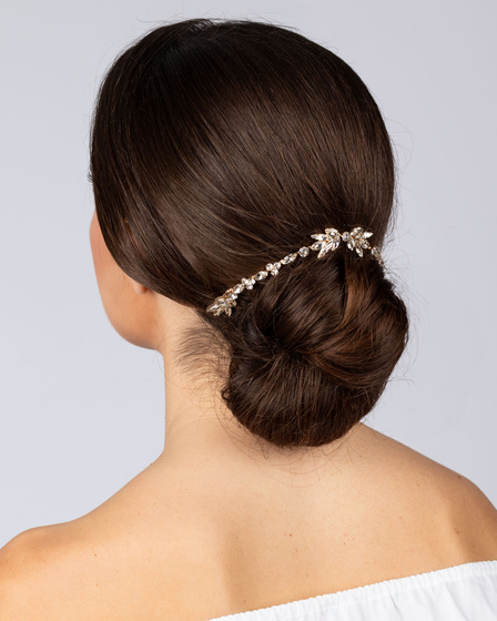 OZDOBA DO WŁOSÓW złota ŚLUBNA grzebyk cyrkonie