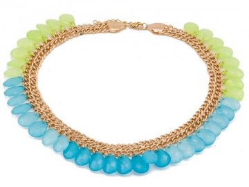 NASZYJNIK ETNO niebieski PASTELOWY dwukolorowy