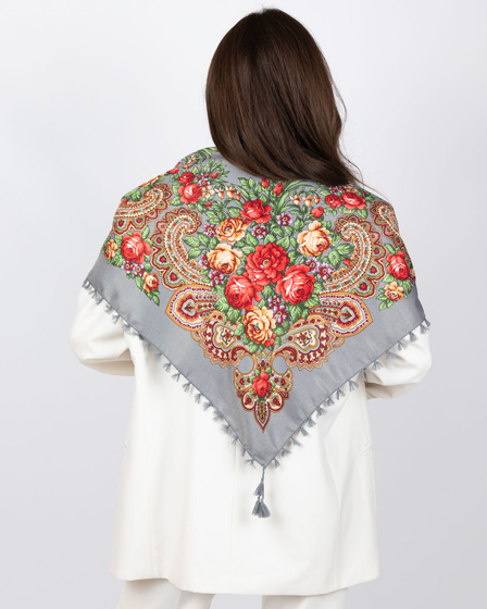 CHUSTA Ludowa Alessio GÓRALSKA Folk KWIATY DUŻA