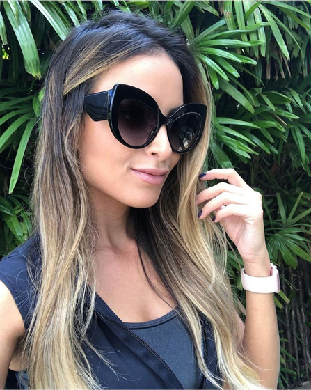 OKULARY przeciwsłoneczne DAMSKIE kocie oko CZARNE