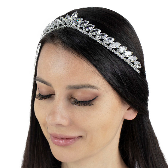 Ozdoba ŚLUBNA korona TIARA DIADEM KRYSZTAŁ AAA