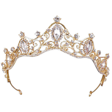 DIADEM OZDOBA do włosów KORONA ŚLUBNA ZŁOTA Ślub Panieński