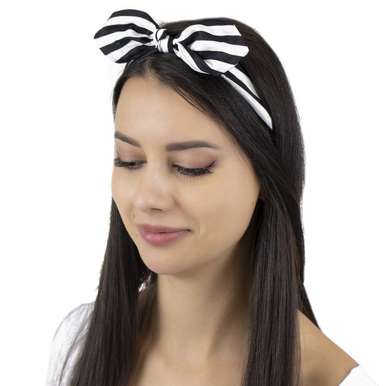 OPASKA DO WŁOSÓW paski czarne PIN UP kokarda